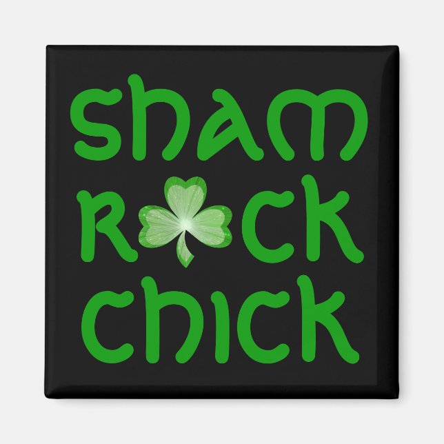 Shamrock 'Shamrock Chick' magnet black (Front)