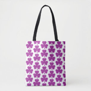Shamrock Shape Plaid Pink Purple Tote Bag