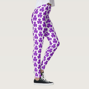 Shamrock Shape Plaid Purple Leggings