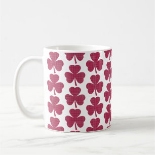 Shamrock Shape Plaid Red Coffee Mug