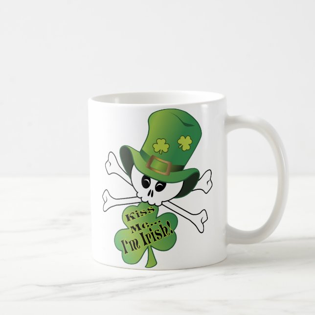 Shamrock Skull Coffee Mug (Right)