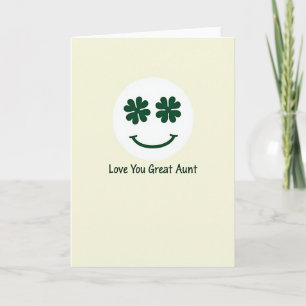 Shamrock Smile Great Aunt Card