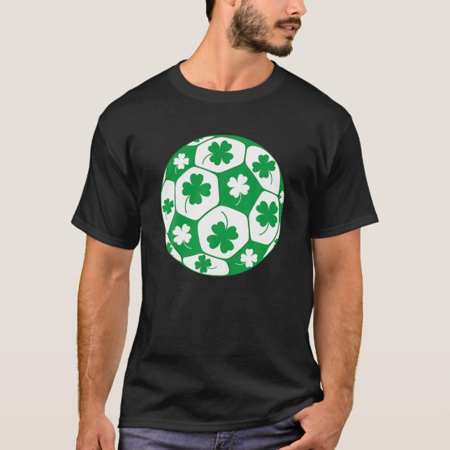 Shamrock Soccer Ball Clover St Patricks Day Player T-Shirt (Front)