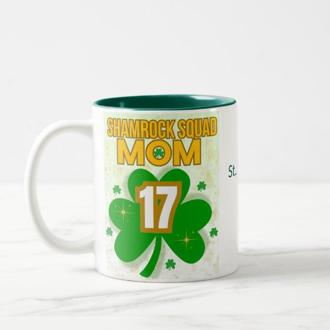 Shamrock Squad Mum - St. Patrick's Day 2025 Two-Tone Coffee Mug (Left)