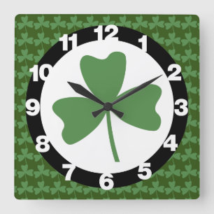 Shamrock Square Wall Clock