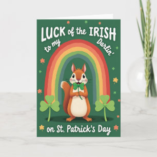 Shamrock Squirrel Luck Card