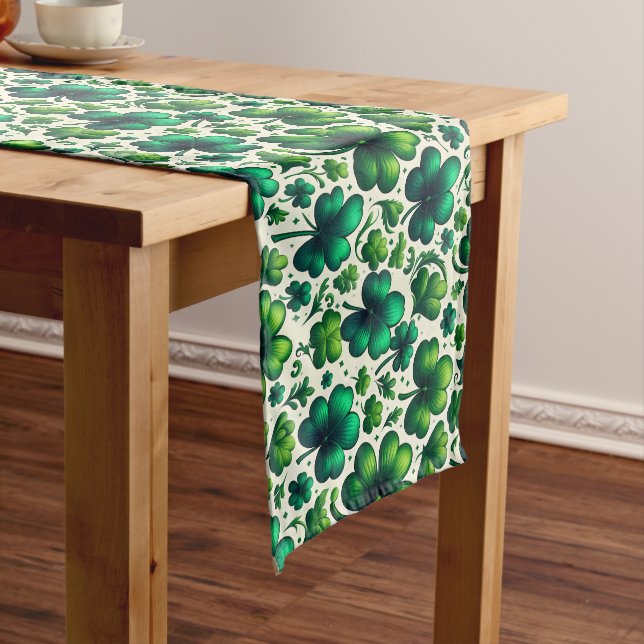 Shamrock St. Patrick’s Day Table Runner (In Situ)