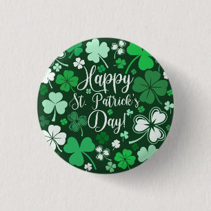 Shamrock St Patrick's  3 Cm Round Badge