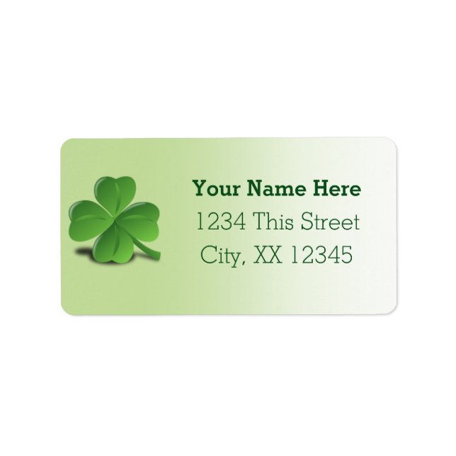 Shamrock St. Patrick's Day 3D Art Label (Front)