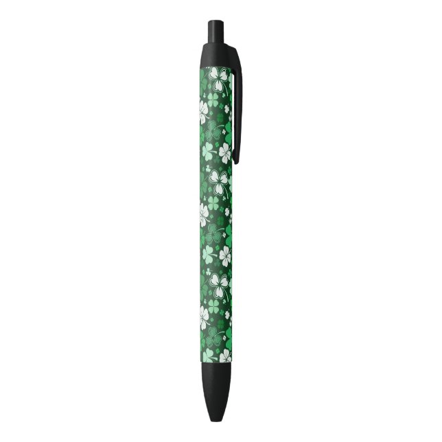 Shamrock St. Patrick's Day Black Ink Pen (Bottom (Vertical))