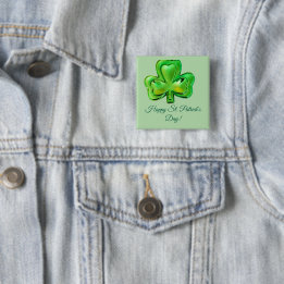 Shamrock St. Patrick's Day Button