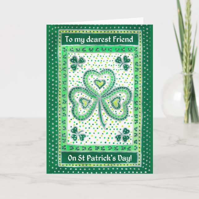 Shamrock St Patrick's Day Card for a Friend (Front)