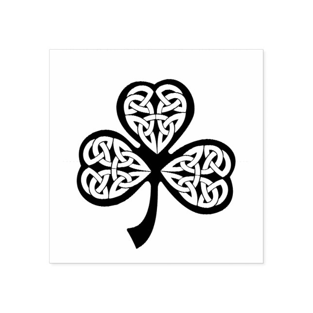 Shamrock St. Patrick's Day Celtic Knot Wood Block Rubber Stamp (Imprint)