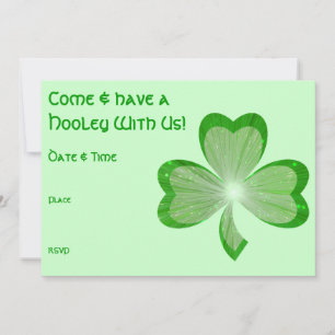Shamrock St Patrick's Day Hooley invitation green