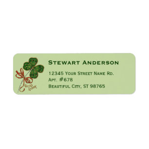 Shamrock St. Patrick's Day Return Address Labels