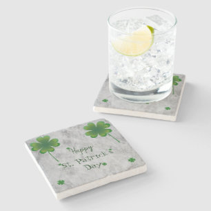 Shamrock St. Patrick's Day Stone Coaster