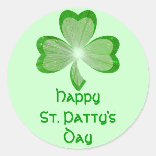 Shamrock 'St Patty's Day' sticker round green