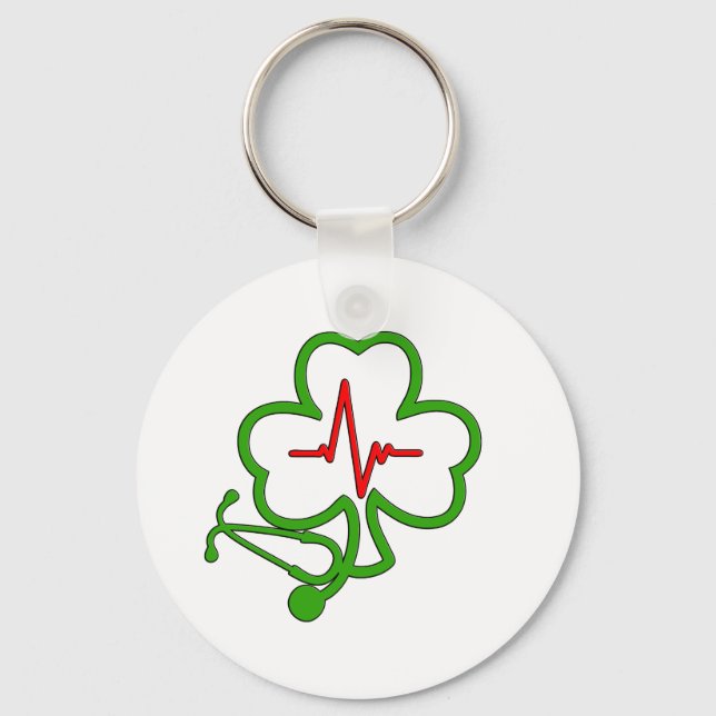 SHAMROCK STETHOSCOPE WITH HEARTBEAT KEY RING (Front)