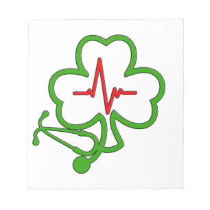 SHAMROCK STETHOSCOPE WITH HEARTBEAT NOTEPAD