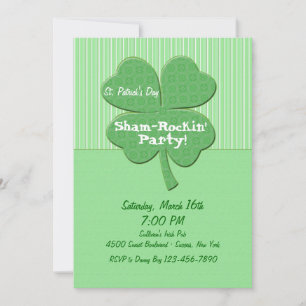 Shamrock Stripes  St. Patrick's Day Invitation