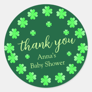 Shamrock Thank You Favour Classic Round Sticker
