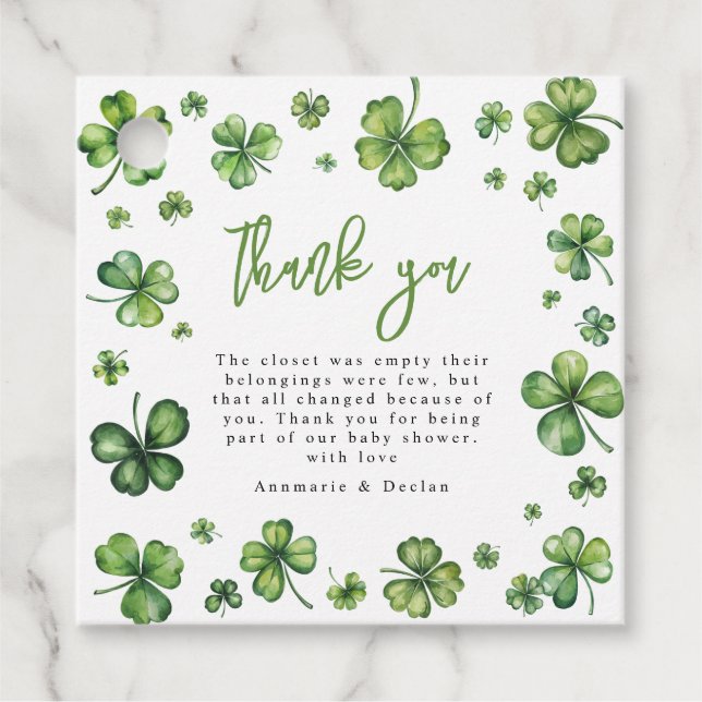 Shamrock | Thank you Favour Tags (Front)