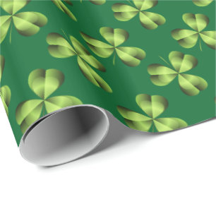 Shamrock Three Leaf Clover Graphic Wrapping Paper