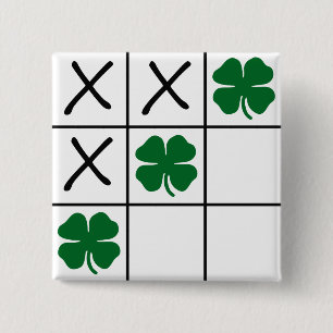 Shamrock Tic Tac Toe 15 Cm Square Badge
