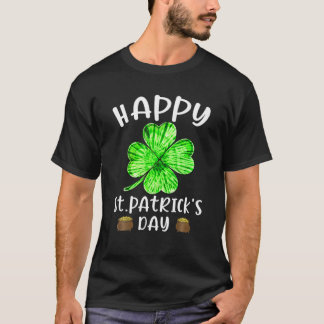 Shamrock Tie Dye Happy St Patricks Day Women Men T-Shirt