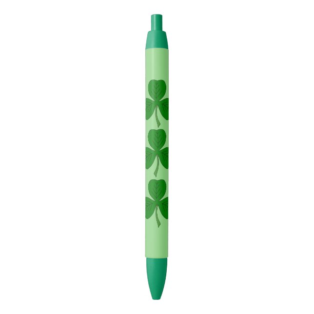 Shamrock Trio Black Ink Pen (Front Vertical)