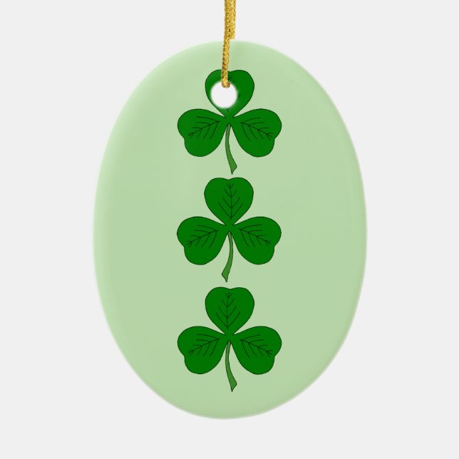 Shamrock Trio Ceramic Tree Decoration (Front)