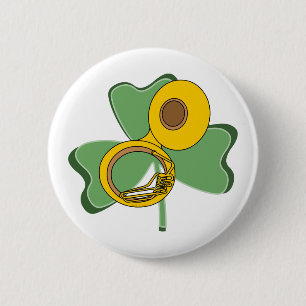 Shamrock Tuba 6 Cm Round Badge