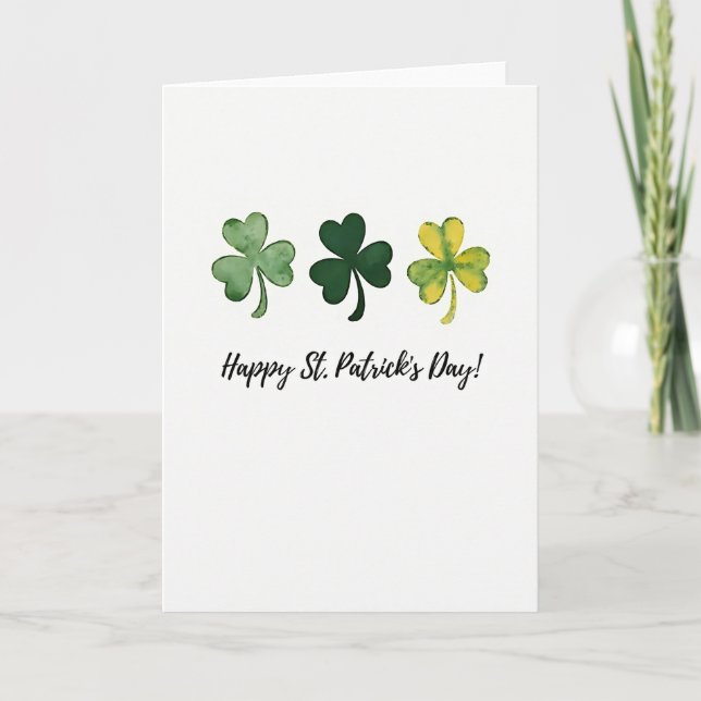 Shamrock Watercolor Pattern Card (Front)