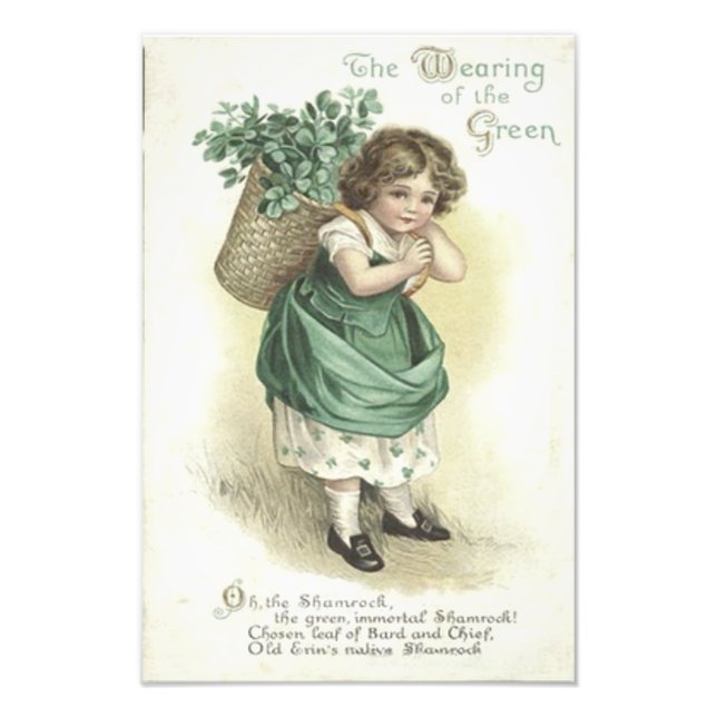 Shamrock Wearing Of The Green Victorian Girl Photo Print (Front)