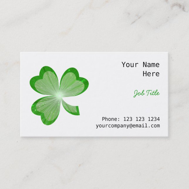 Shamrock White business card side (Front)