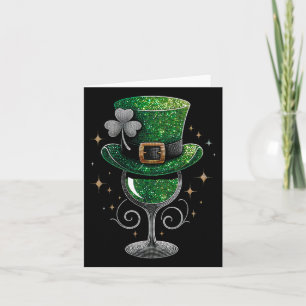 Shamrock Wine Gles Drinking St Patricks Day Irish Card