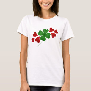 Shamrock with hearts cute romantic fashion T-Shirt