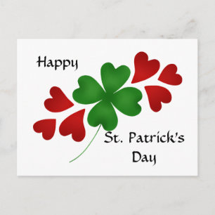 Shamrock with hearts postcard