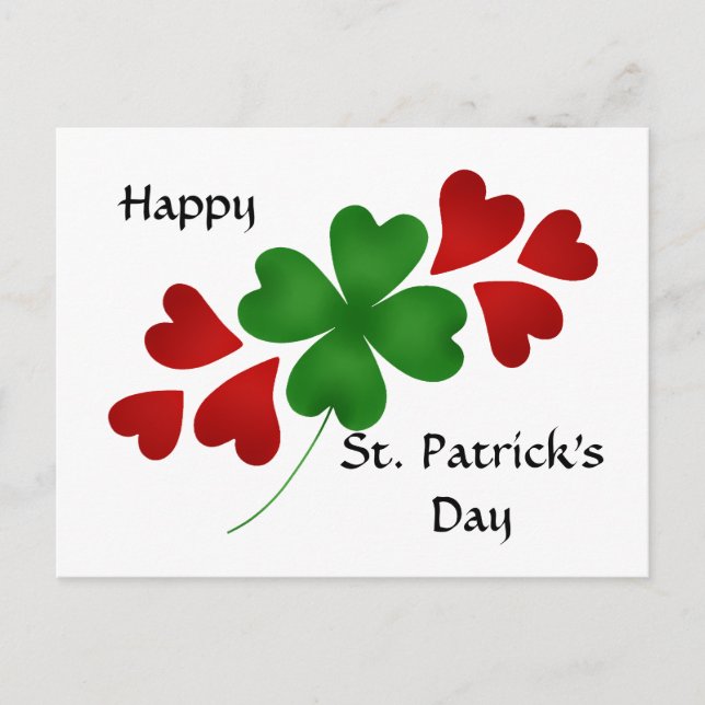 Shamrock with hearts postcard (Front)