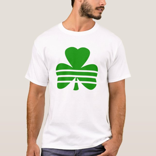 Shamrock with Horizontal Stripes T-Shirt (Front)