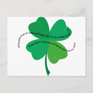 Shamrock with Irish Toast Postcard