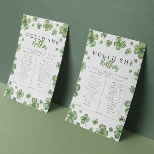 Shamrock Would She Rather Baby Shower Game