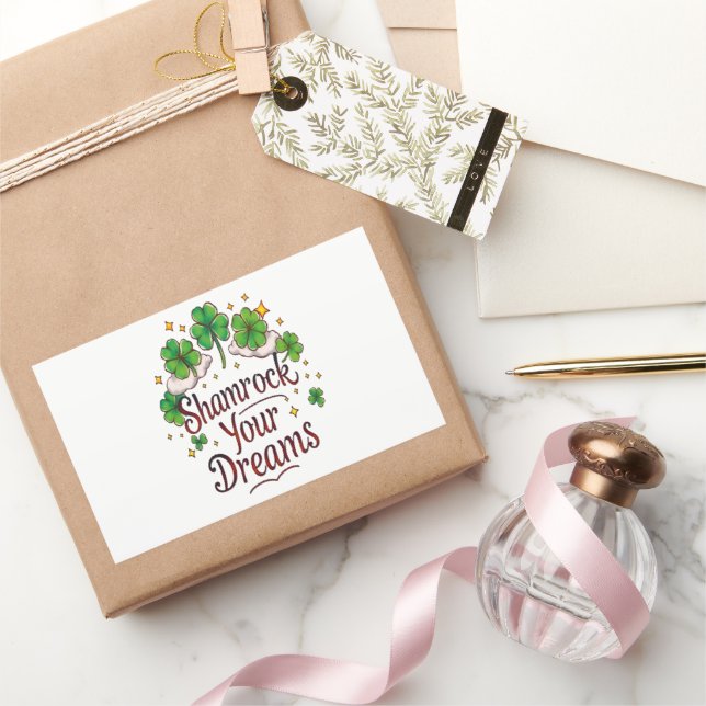 Shamrock Your Dreams – Retro Hazy Art Rectangular Sticker (Gifting)