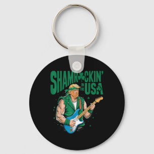 Shamrockin In The Usa, Funny Trump St Patricks Key Ring