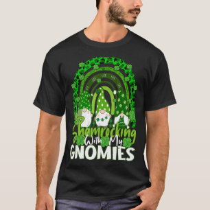 Shamrocking With My Gnomies Rainbow Leopard St Pat T-Shirt