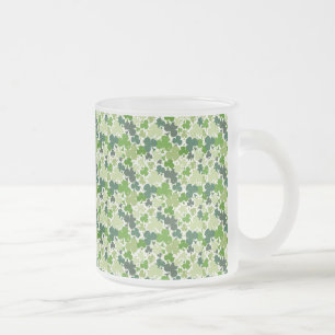 Shamrocks 10 oz Frosted Glass Mug