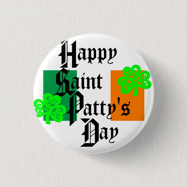 SHAMROCKS 3 CM ROUND BADGE (Front)