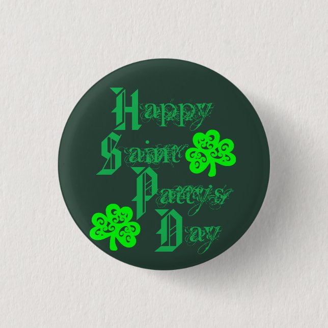 SHAMROCKS 3 CM ROUND BADGE (Front)