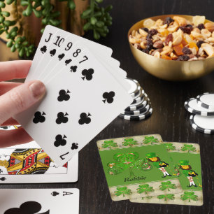 Shamrocks & a Leprechaun  Playing Cards