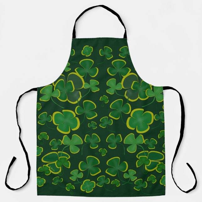 Shamrocks Allover Print Apron (Front)